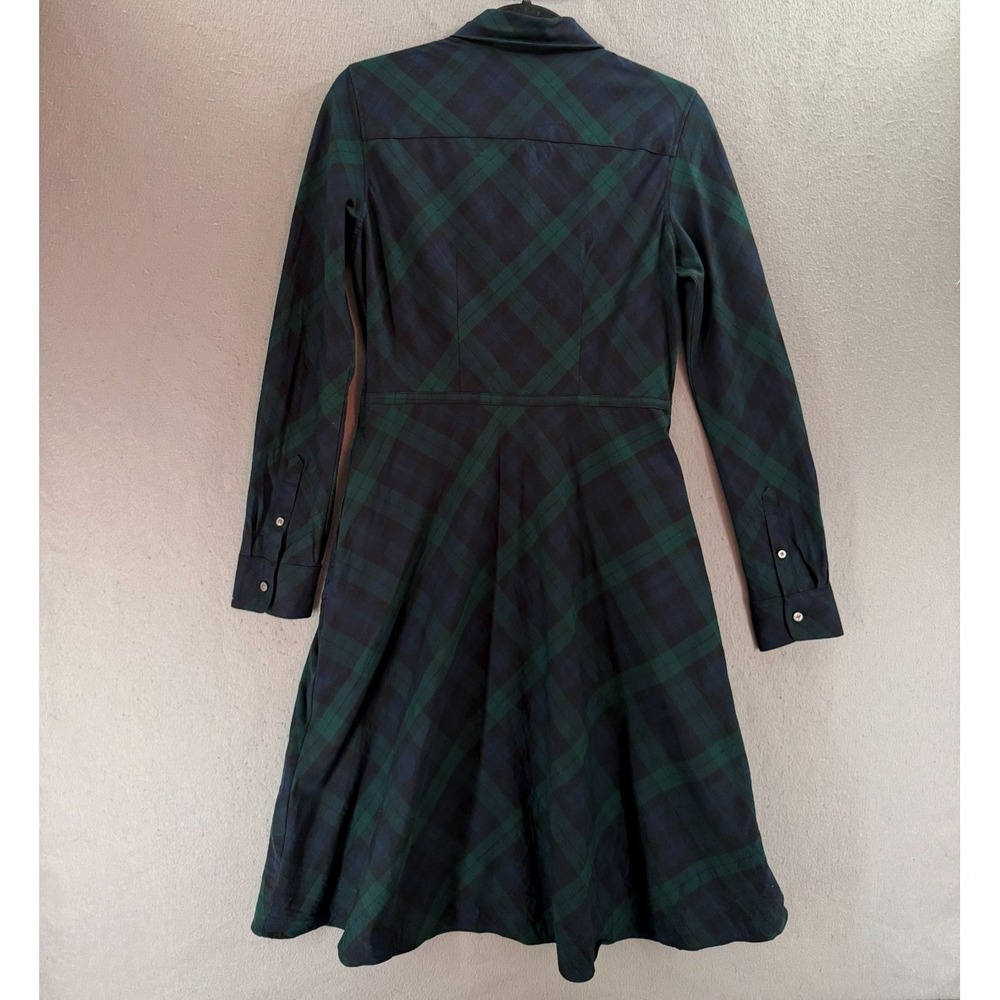 UNTUCKit Holly Shirt Dress Womens 4 Blue Green Tartan Dark Academia Heritage - Picture 6 of 16